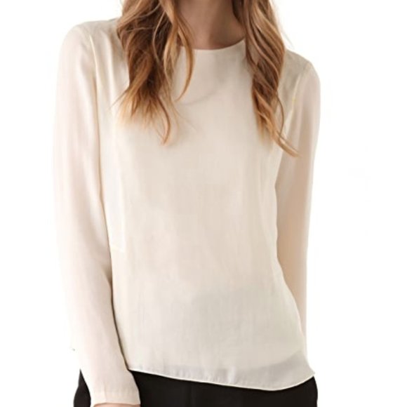 rag & bone Tops - Rag & Bone Ivory Blouse Back Zipper Size S
